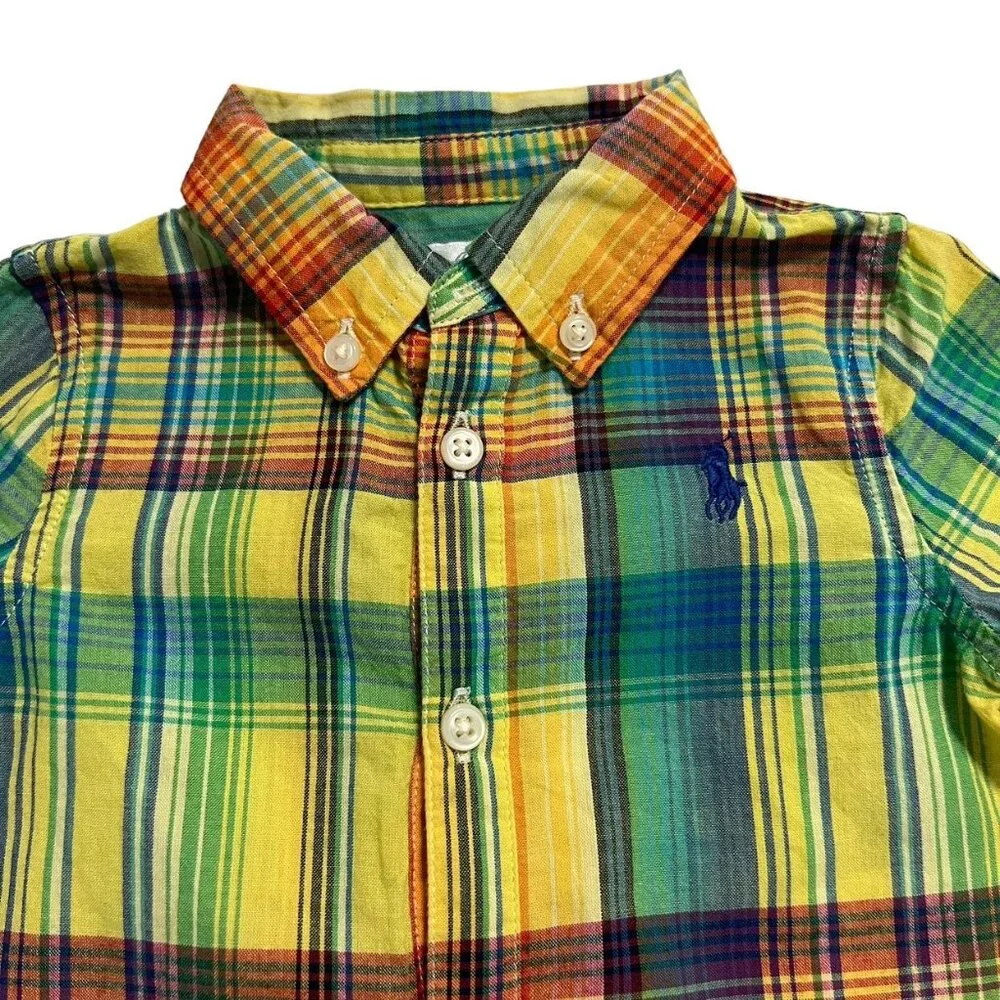 Ralph Lauren 6m Colorful Yellow Plaid Romper
